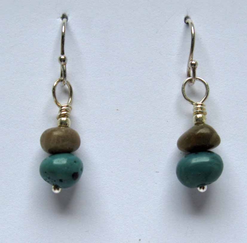 Petoskey and Leland Blue Stone Cairn Earrings